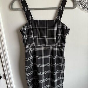 Divided Black and White Sheath Mini Dress